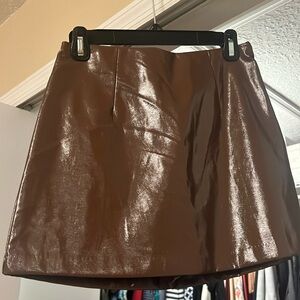 Abercrombie & Fitch faux brown leather skirt, new in size small